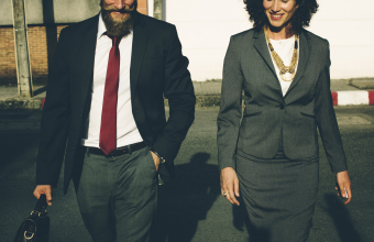 Business people walking together in the city