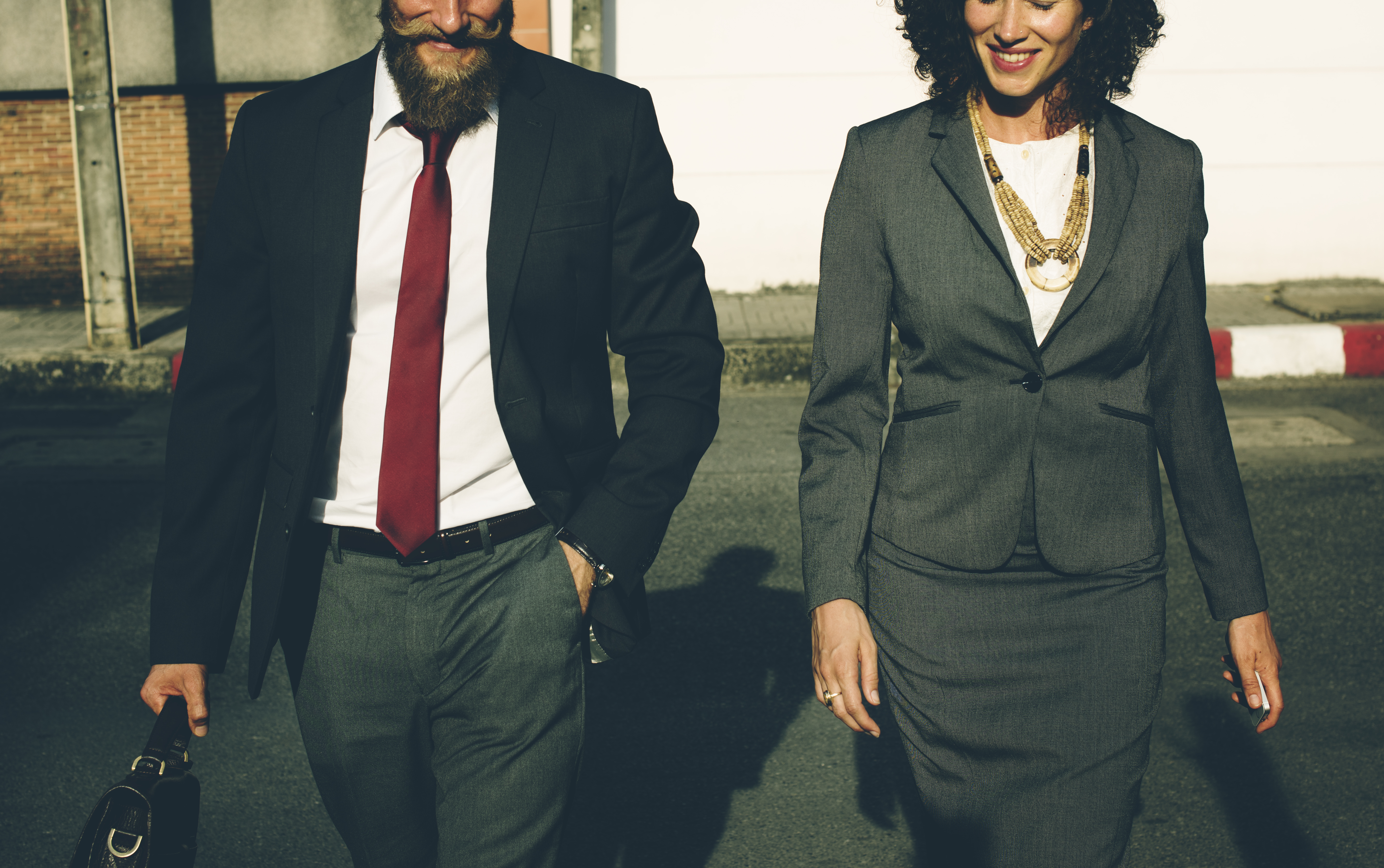 Business people walking together in the city